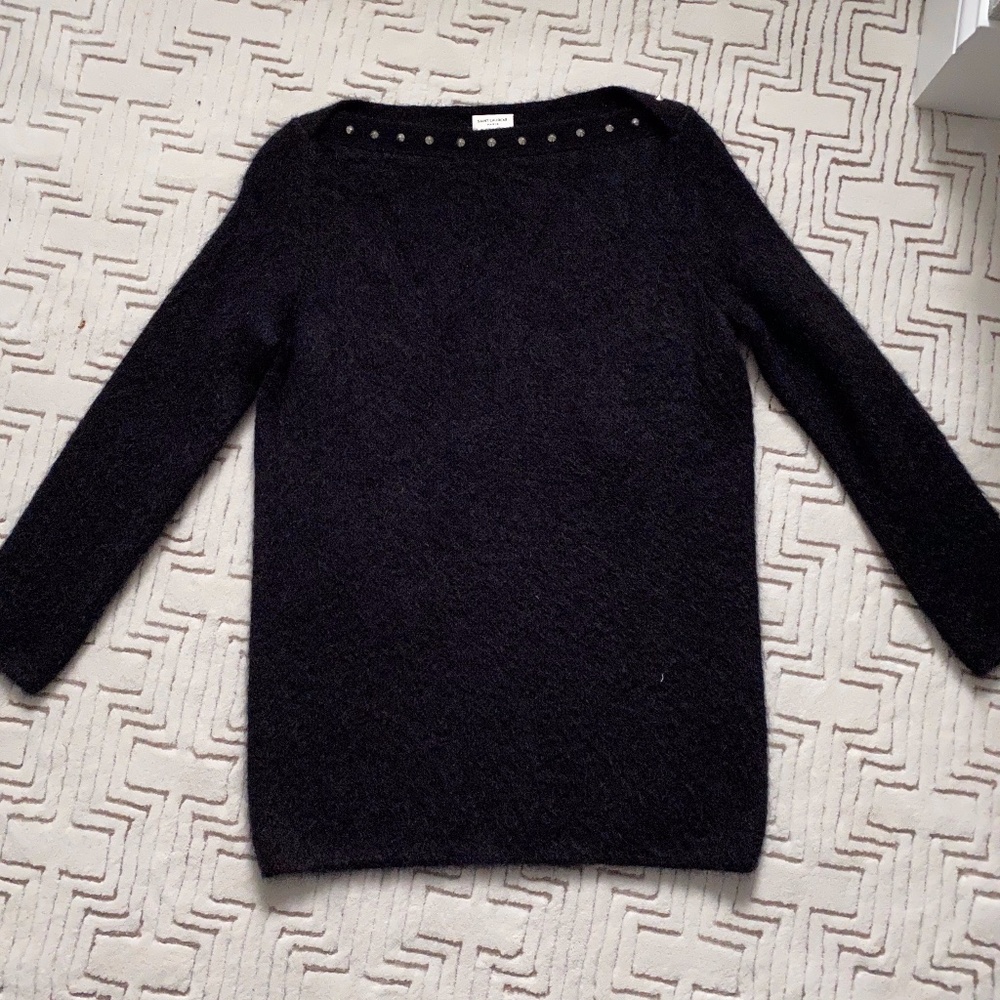 Saint Laurent Studded Mohair Sweater
